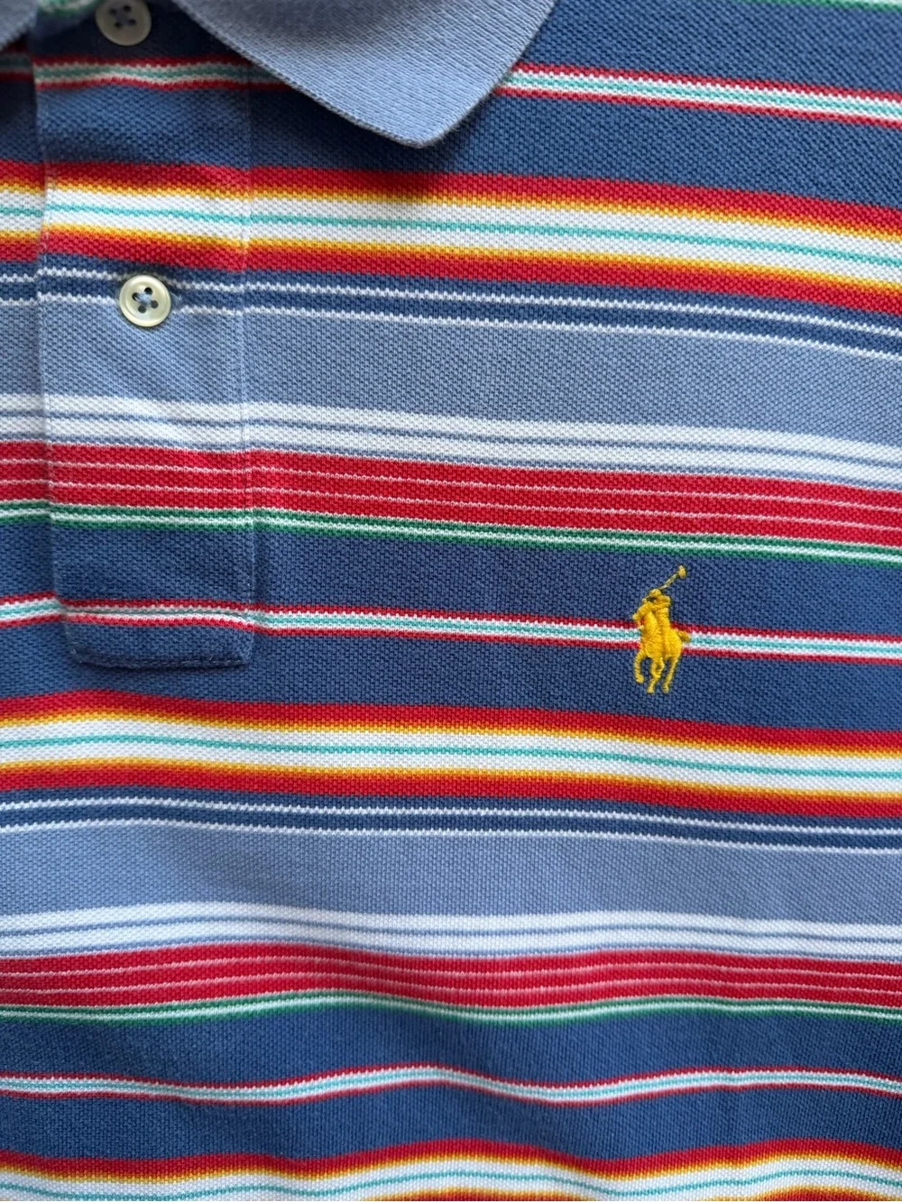 Polo Ralph Lauren Men’s XL Multicolored Multi-Stripe Short Sleeve Polo Shirt P1